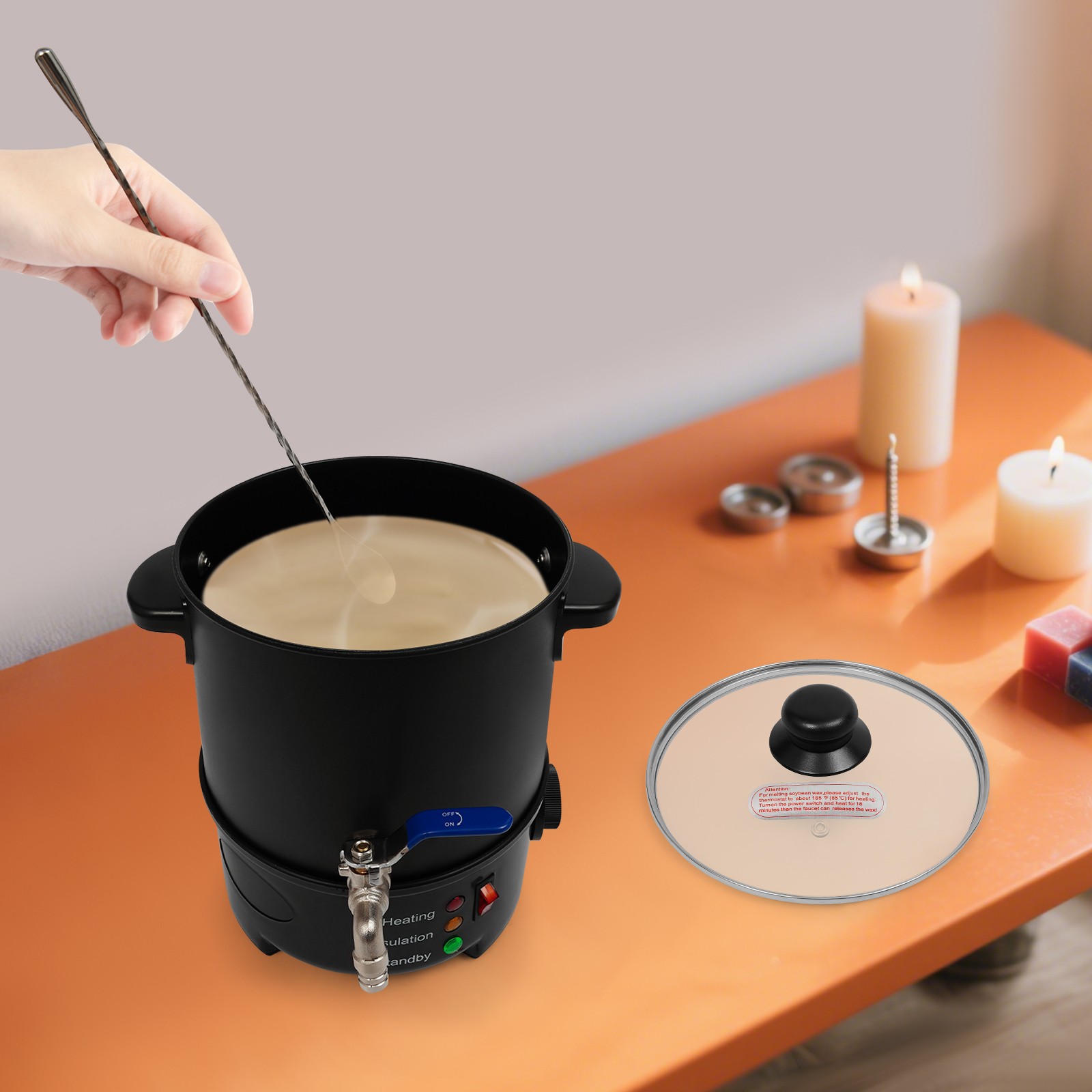 Candle Making Temperature - 4L Wachsschmelzer für Kerzenherstellung Elektrischer Heiztopf